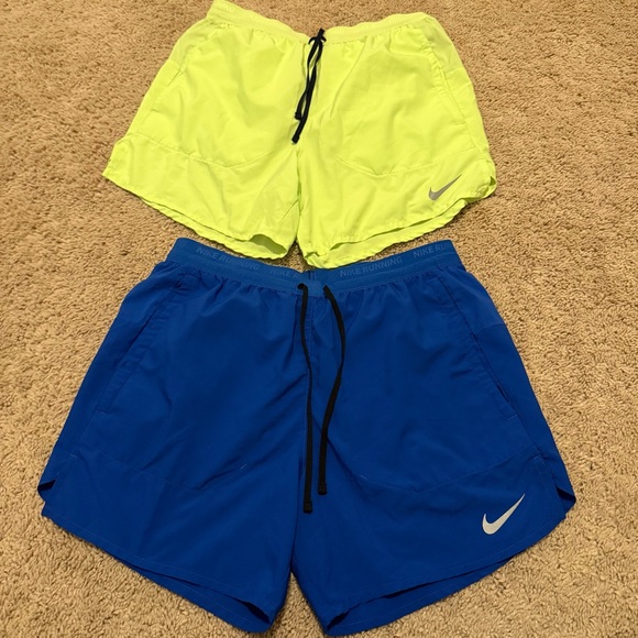 Nike Pants - Nike Blue and Yellow Dri-FIT Running Shorts